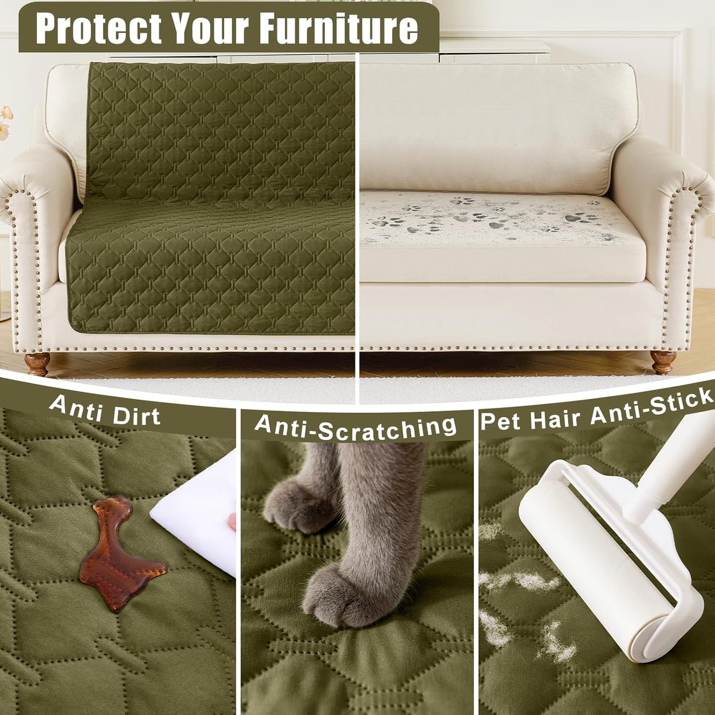 Smiry Waterproof Dog Bed Cover Blanket 30x70, Soft Reversible Pet Blanket, Washable Leakproof Cats Dogs Couch Cover for Sofa, Couch, Furniture, Grey/Dark Grey