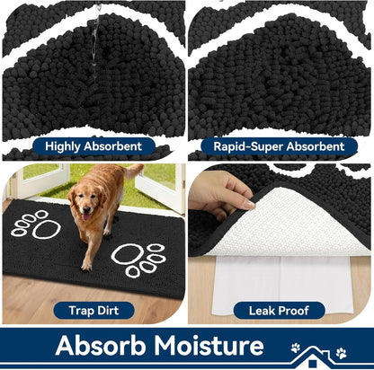Bcoimo Super Absorbent Dog Door Mat, 30"*20" Anti Slip Mat for Muddy Paws, Pet Rugs for Dirty Paws Washable that Absorbs Moisture and Dirt, for Dog Cage and Pet Resting Carpet