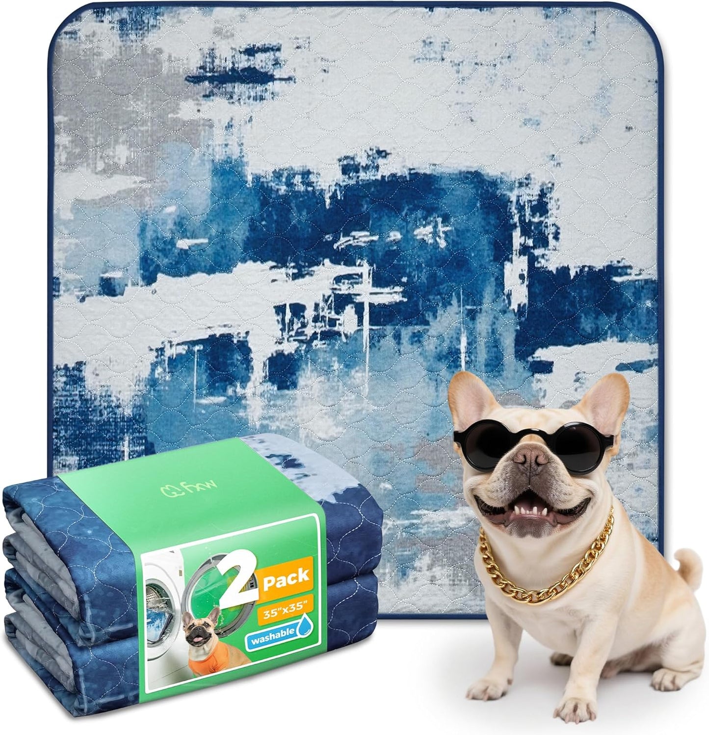 FXW Washable Pee Pads for Dogs, Puppy Pads with Super Absorbent, Specifically Designed for FXW Rollick/Homeplus 24inch 6 Panels Dog Playpen, 39" x 63" Rectangle, Khaki, 1 Pack