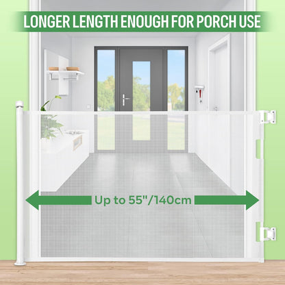 Upgraded Retractable Baby Gate, Extra Wide Safety Kids or Pets Gate, 33” Tall, Extends to 71” Wide, Mesh Safety Dog Gate for Stairs, Indoor, Outdoor, Doorways, Hallways(33”x71”, Black)