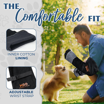 HANDLANDY Animal Handling Gloves, Bite-Proof, Scratch-Resistant, Pet Gloves for Dogs, Cats, Falconry, Gardening
