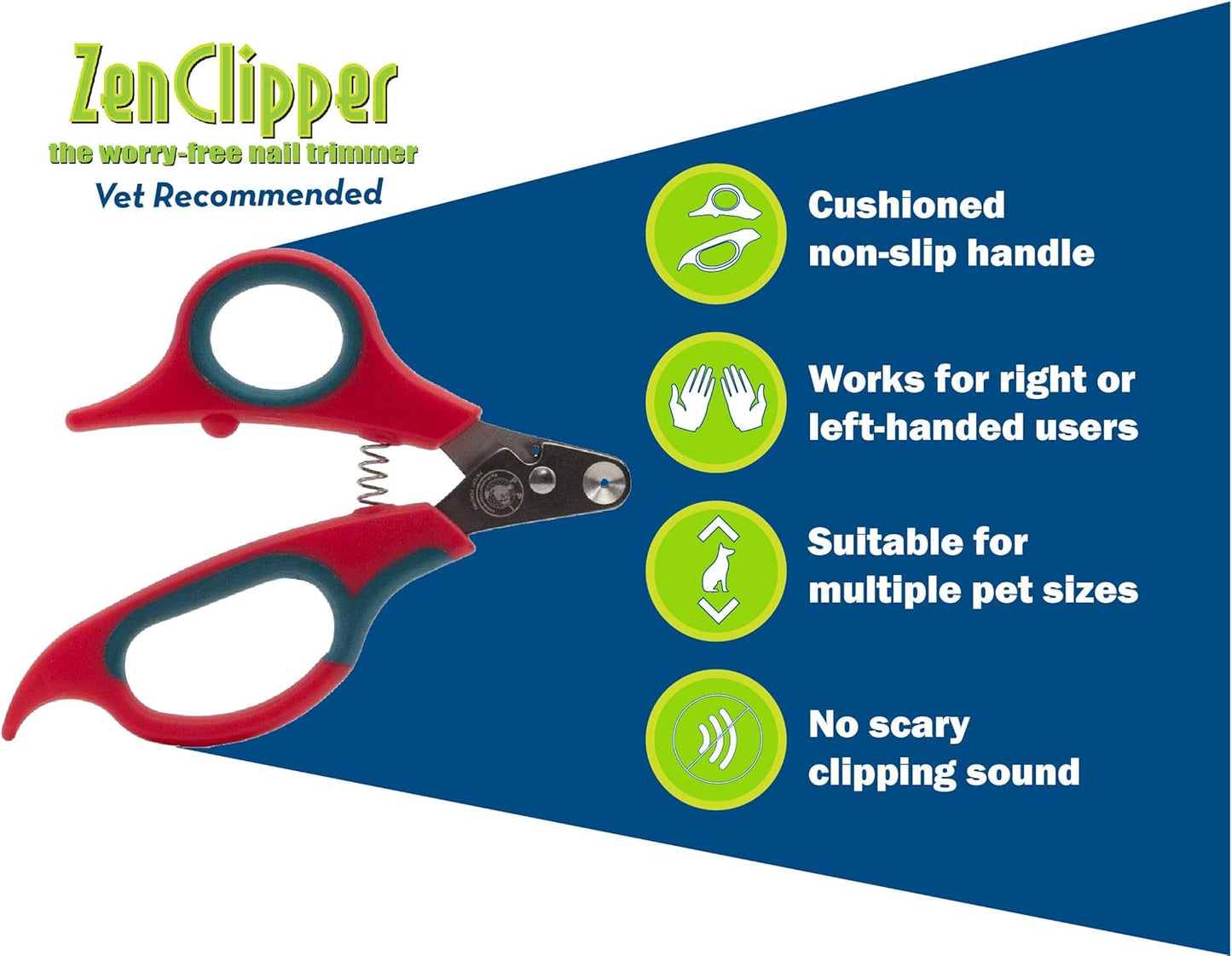 Zen Clipper Pet Nail Clipper for Cats – Cat Nail Clipper for Safer Grooming and Nail Care - Clean, Quiet, and Easy-to-Use Stainless Steel Cat Claw Trimmer - (1.5mm Hole)