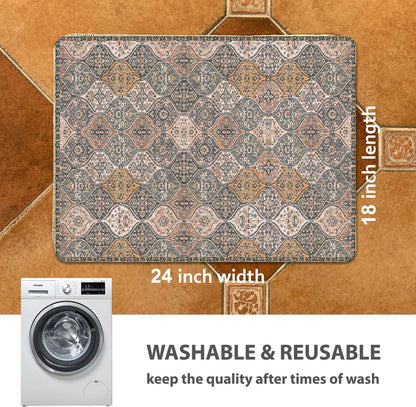 nunubaby Washable Pee Pads for Dogs, Stylish, Non-Slip and Leak-Proof Pee Pads. Reusable Potty Pads for Dogs for Crates and Floors.(Beige/Multi, 24" x48" )