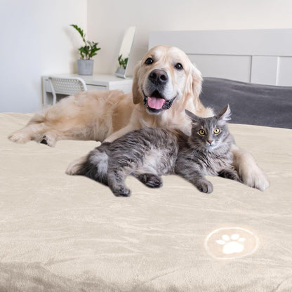 Waterproof Pet Blanket - 50x60-Inch Reversible Sherpa Fleece Throw Protects Couches, Cars, and Beds from Spills, Stains, and Fur by PETMAKER (Gray)