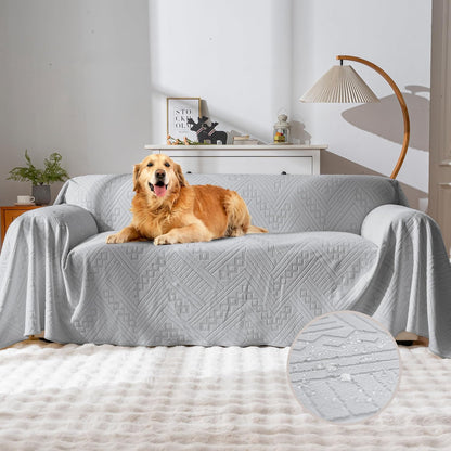 Waterproof Couch Cover, Reversible, Pet-Friendly, Washable and Anti-Slip Couch Covers for Sofa Protection with 3 Cushions, Sofa Slipcovers for Dogs and Cats (71×118in/Brown)