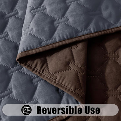 Smiry Waterproof Dog Bed Cover Blanket 30x70, Soft Reversible Pet Blanket, Washable Leakproof Cats Dogs Couch Cover for Sofa, Couch, Furniture, Grey/Dark Grey