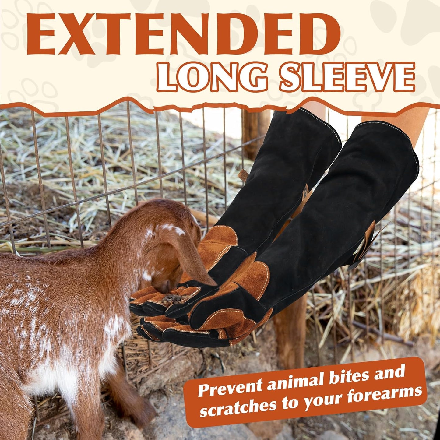 HANDLANDY Animal Handling Gloves, Bite-Proof, Scratch-Resistant, Pet Gloves for Dogs, Cats, Falconry, Gardening
