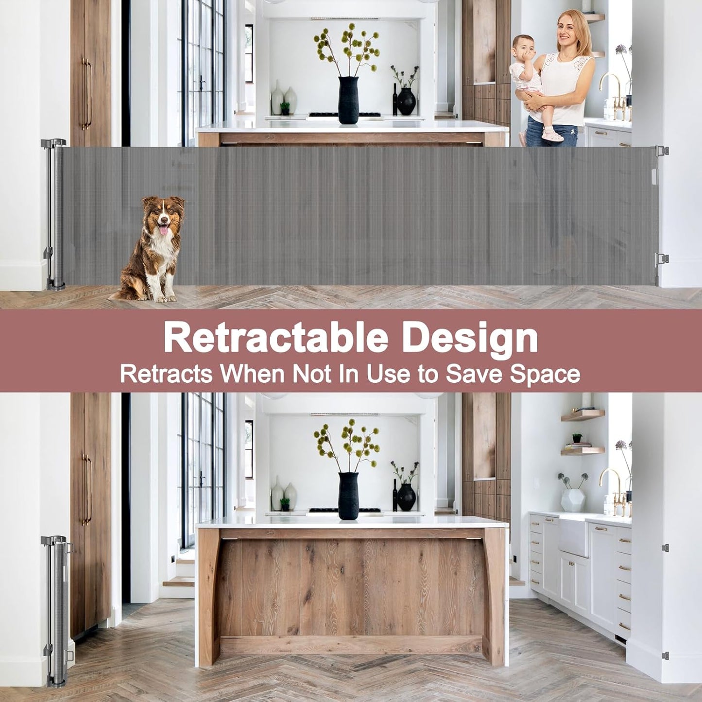 Extra Wide Baby Gate for Large Openings Retractable Baby Gates Indoor Outdoor Extra Long Dog Gate for Doorway Stair Gates for Kids or Pets Extra Large Dog Gate for Stairs