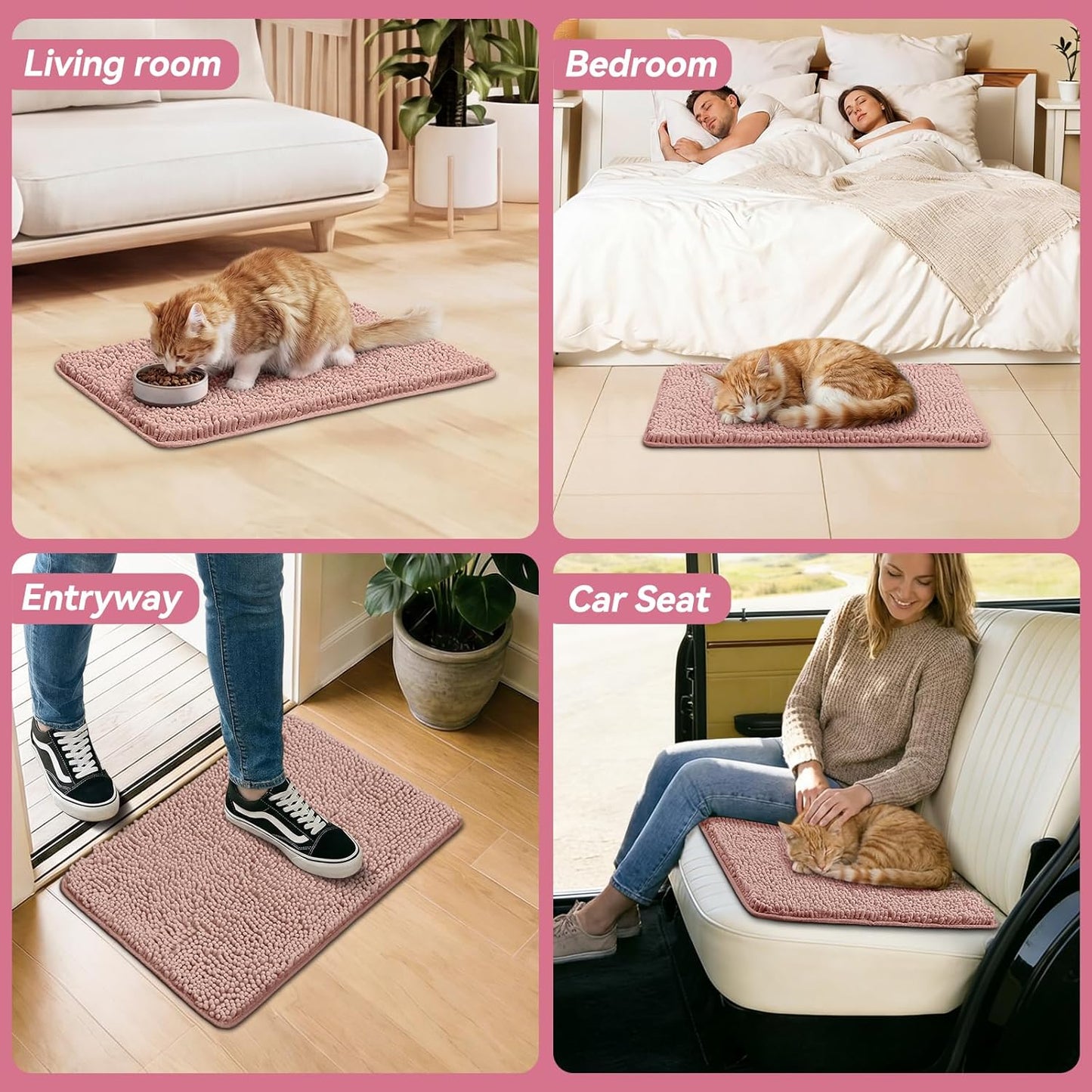 Bcoimo Super Absorbent Dog Door Mat, 30"*20" Anti Slip Mat for Muddy Paws, Pet Rugs for Dirty Paws Washable that Absorbs Moisture and Dirt, for Dog Cage and Pet Resting Carpet