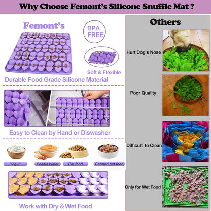 Small Silicone Snuffle Mat for Small Dogs Puppy Cat Slow Down Eating,Slow Feeder Lick Mat for Dry Wet Food for Pet Training Smell,Encourages Natural Foraging Skill,Relieving Stress