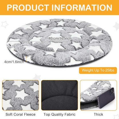 VitalCozy 4 Pcs Dog Crate Pads, Ultra Soft Warm Washable Anti-Slip Kennel Bed Mat for Pets, Reversible, Replaceable, Cage Liner for Small Medium Large Dogs and Cats (18 x 24 x 1.6 Inch,Star,Gray)