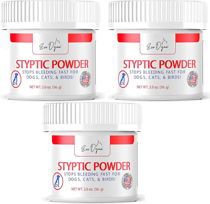 Styptic Powder for Dogs, Cats, and Birds (2 oz) by Evo Dyne | Fast-Acting Blood Stop for Pets | Quick Stop Bleeding Powder for Dog Nail Clipping, Grooming, Cuts and More (1-Pack)