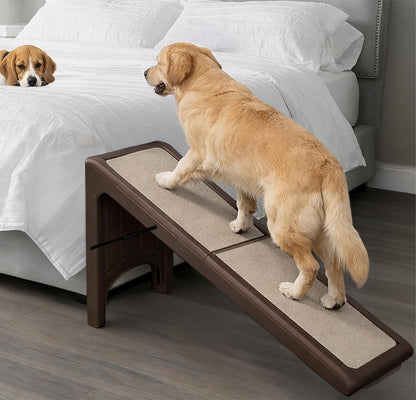 Pet Gear Free Standing Pet Ramp for Cats and Dogs, No Assembly Required, Easy Fold for Storage or Travel, Portable, Holds Up to 100lbs, Wheat