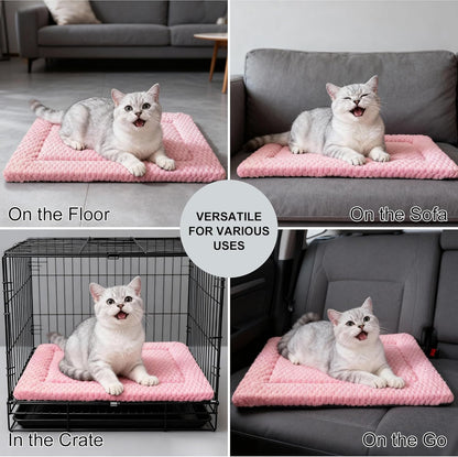 Dog Bed Mat, Reversible Crate Pad & Cute Dog Bed - Machine Washable Kennel Mat with Ultra Soft for Small Dogs (Cool/Warm), 24" x 18", Grey&Star