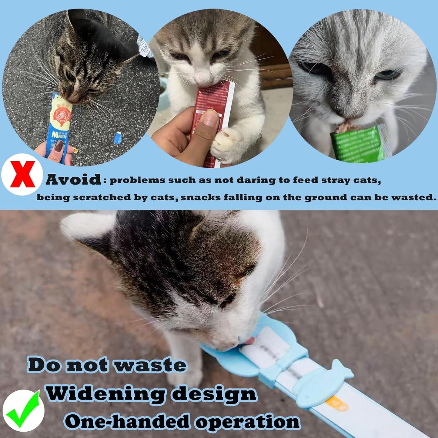 Pet Can Opener & 3 Pcs Cat Food Can Lids | Universal BPA Free Silicone Covers & Multi-Function Wet Food Spoon for Cat and Dog Food(Dark Blue)