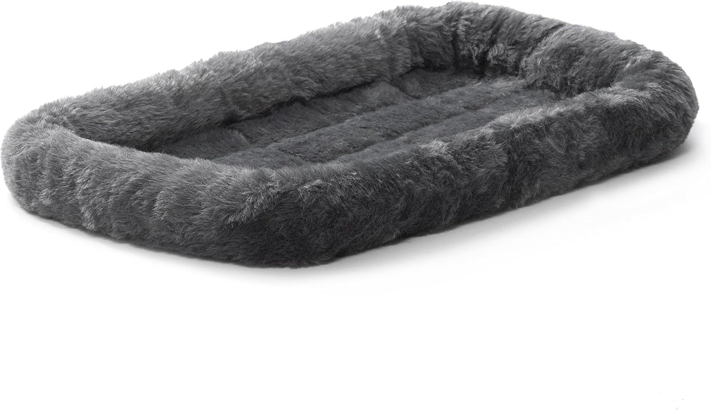 MidWest Homes for Pets QuietTime Dog Bed - White Fleece Bolster, Ultra-Soft and Machine Washable, Fits 24-Inch Crates and Carriers, for Small Breed Dogs
