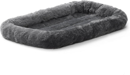 MidWest Homes for Pets QuietTime Dog Bed - White Fleece Bolster, Ultra-Soft and Machine Washable, Fits 24-Inch Crates and Carriers, for Small Breed Dogs