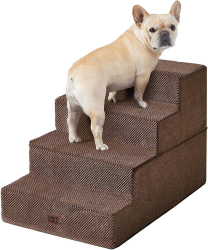 EHEYCIGA Dog Stairs for High Bed 22.5" H, 5-Step Dog Steps for Bed, Pet Steps for Small Dogs and Cats, Non-Slip Balanced Pet Ramp Indoor, Grey