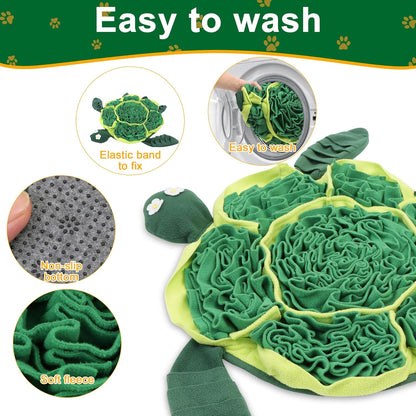Snuffle Mat for Dogs - Interactive Puzzle Feeding Game for Stress Relief & Foraging Skills | Dog Toys to Keep Them Busy | Small/Medium/Large Dogs Turtle Design