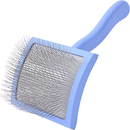 Slicker Brush for Dogs, Dog Grooming Supplies - Best Doodle & Poodle Brush for Haired Dogs - Goldendoodle Pin Detangler for Dematting (Medium Curved)