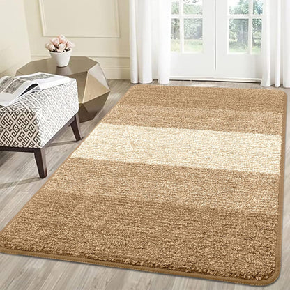 Smiry Dog Door Mat for Muddy Paws, Absorbs Moisture and Dirt, Low-Profile Entryway Mat with Non-Slip Backing, Entry Indoor Outdoor Doormat for Inside Floor (30x20 Inches, Grey, Striped)