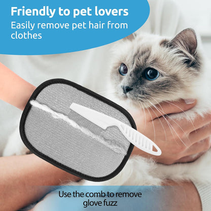 SAWMONG Pet Hair Removal Glove, 2Pcs Cat & Dog Reusable Pet Hair Remover Gloves New Upgrade, Grooming Pet Hair Remover Tool, Alternative to Lint Rollers