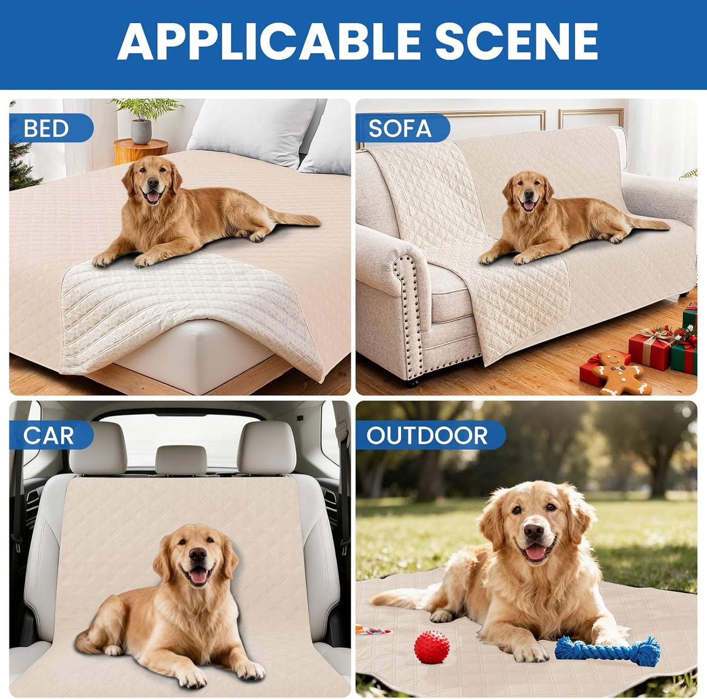 Waterproof Dog Blanket, Non-Slip Soft Pet Bed Cover, Couch Cover for Dogs Washable, Protects Sofa, Furniture, Crate, Car, Tear Resistant Leakproof Pet Blanket (30x70 Inch, Dark Grey)