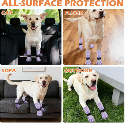 EXPAWLORER Anti Slip Dog Socks to Prevent Licking Paws, Dog Shoes for Hot Pavement Walk, Dog Booties for Hardwood Floors, Dog Boots & Paw Protectors with Grippers for Small Medium Large Senior Dogs M
