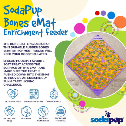 SodaPup Flower Power eMat – Durable Lick Mat Feeder Made in USA from Non-Toxic, Pet-Safe, Food Safe Rubber for Mental Stimulation, Avoiding Overfeeding, Fresh Breath, Digestive Health, & More