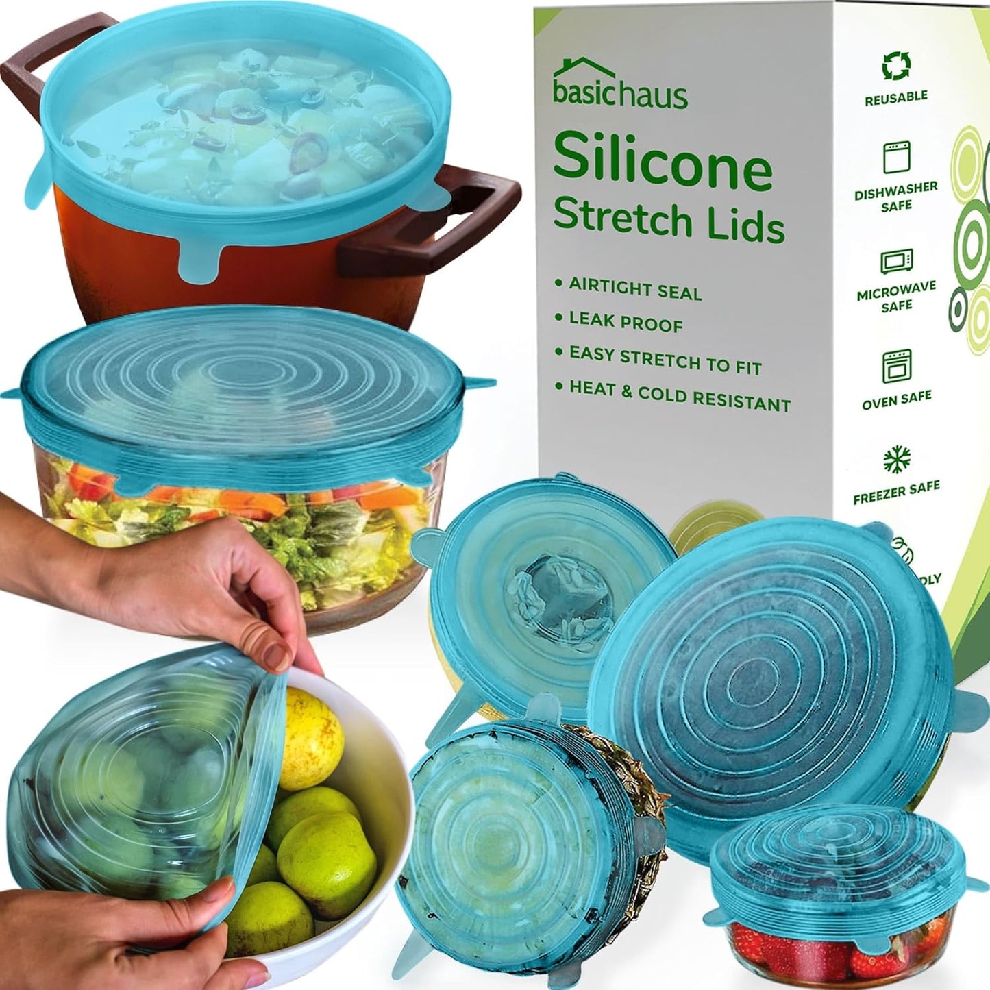 Reusable Silicone Can Lids – 2.6 Inch Can Covers for Dog & Cat Food – Universal Fit - Airtight Stretch Lids for Pet Food Cans, BPA-Free, Dishwasher Safe – 10 Pack