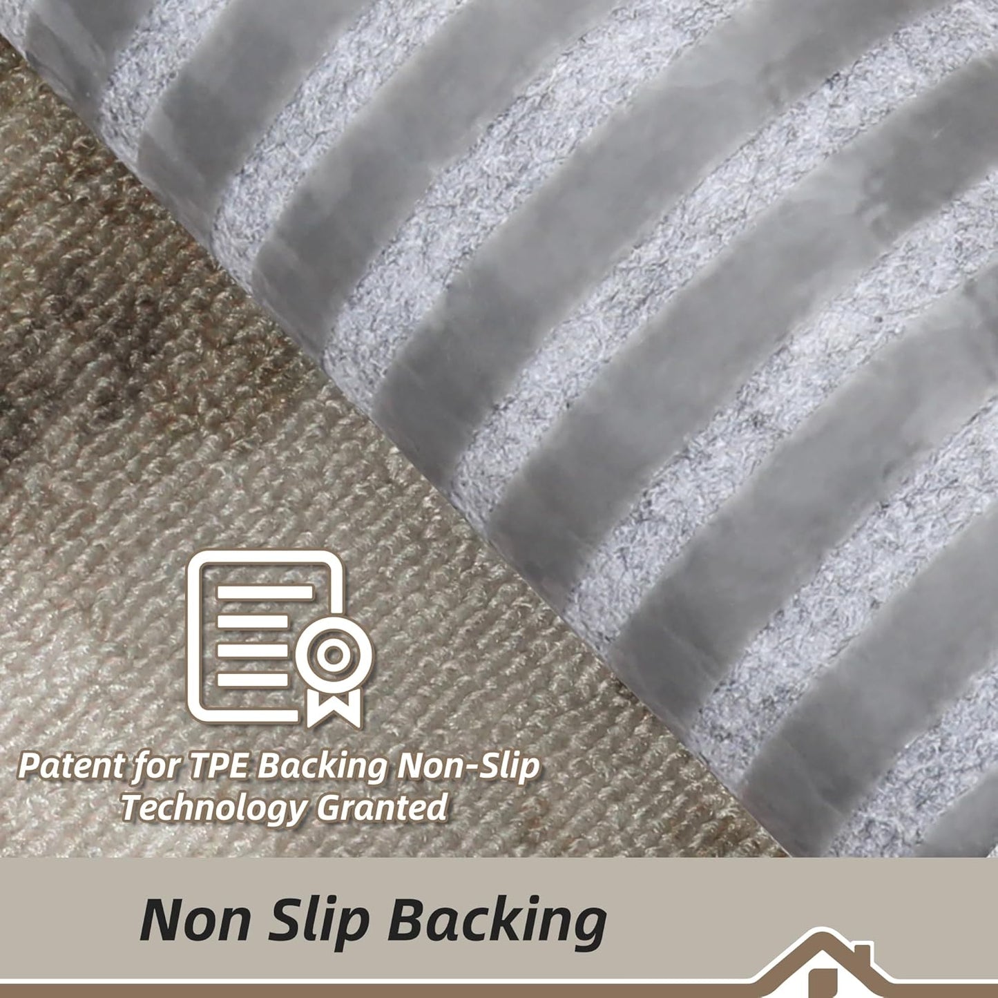 BEQHAUSE Stair Treads for Wooden Steps Non-Slip Machine Washable Carpet Stair Treads 8"X30" Soft Indoor Stair Runner for Kids Elders and Pets, 100% Polyester, TPE Backing, 15pcs, Brown/Grey