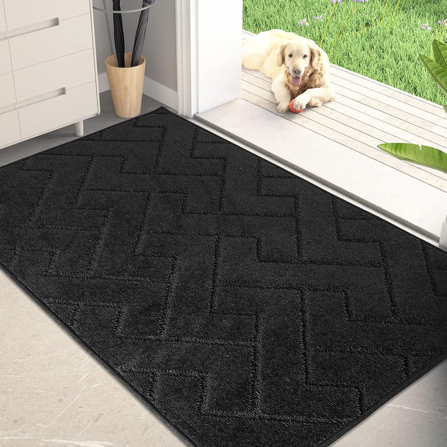 PURRUGS Dirt Trapping Door Mat 20" x 31.5", Non-Slip Machine Washable Entry Rug, Dog Doormat, Indoor Front Door Mat, Super Absorbent Entryway Rug for Muddy Shoes & Paws, Taupe