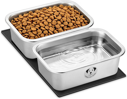 Stainless Steel Dog Bowls for Large Dogs, High Capacity Metal Dog Food Bowls, Food and Water Bowl for Larges, X-Large, and Big Dogs 1.25 Gallons