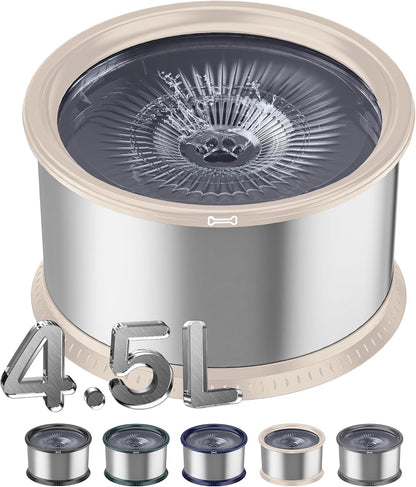 1.6 Gallon Dog Water Bowl, 6.5L/220oz Stainless Steel No Spill Water Bowl for Large Dogs, Super Large Capacity Splash Proof Pet Slow Drinking Water Bowl with Anti-Slip Mat for Mess Drinkers
