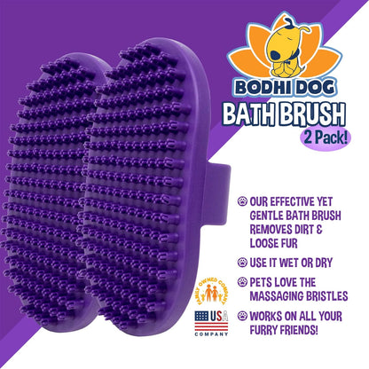Bodhi Dog Shampoo Brush - Pet Grooming & Bath Supplies for Dogs and Cats - Bath Brush for Long & Short Hair - Premium Scrubber for Shower, Bathing & Massage (One Pack, Blue)