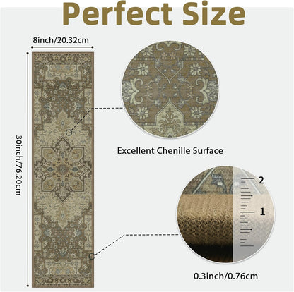 sarben Non Slip Stair Treads for Wooden Steps 15PCS - 8"x30" Indoor Safety Carpet, Edging Mats with TPE Adhesive Backing, Pet and Elderly Friendly Stair Rugs (Taupe) - Colors A