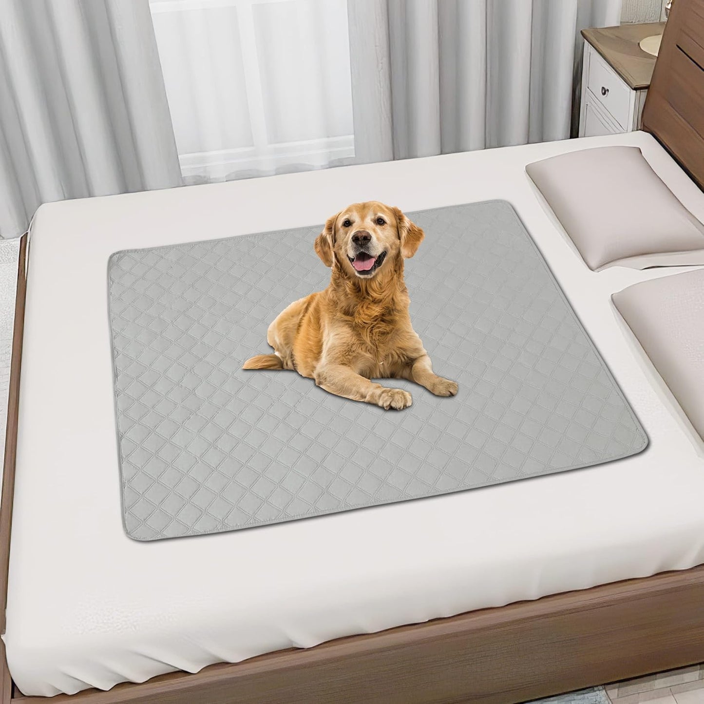 Easy-Going 100% Waterproof Dog Bed Cover, Non-Slip Pet Blanket for Furniture, Washable Couch Cover, Repleasement Sofa Cover (68x82 in,Gray)