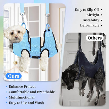 PatiencET Cat Grooming Hammock Pet Hammock Cat Nail Clipper Hammock for Nail Trimming Dog Sling for Nail Clipping Dog Hanging Harness (Black XS)