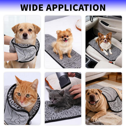 3PCS Dog Bath Supplies,Dog Bath Brush | Dog Washing Gloves | Dog Towel 40'' X 23.6'',Super Absorbent and Soft Pet Grooming Towel, Perfect Shower & Grooming Supplies for Dogs (A-3 Kits)