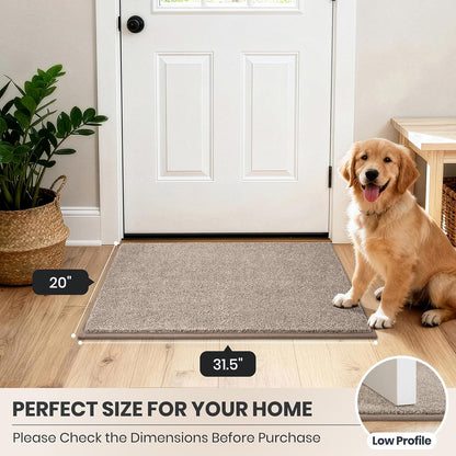 PURRUGS Dirt Trapping Door Mat 20" x 31.5", Non-Slip Machine Washable Entryway Rug, Dog Doormat, Indoor Front Door Mat, Super Absorbent Entry Rug for Muddy Shoes & Paws, Bluish Grey-Black