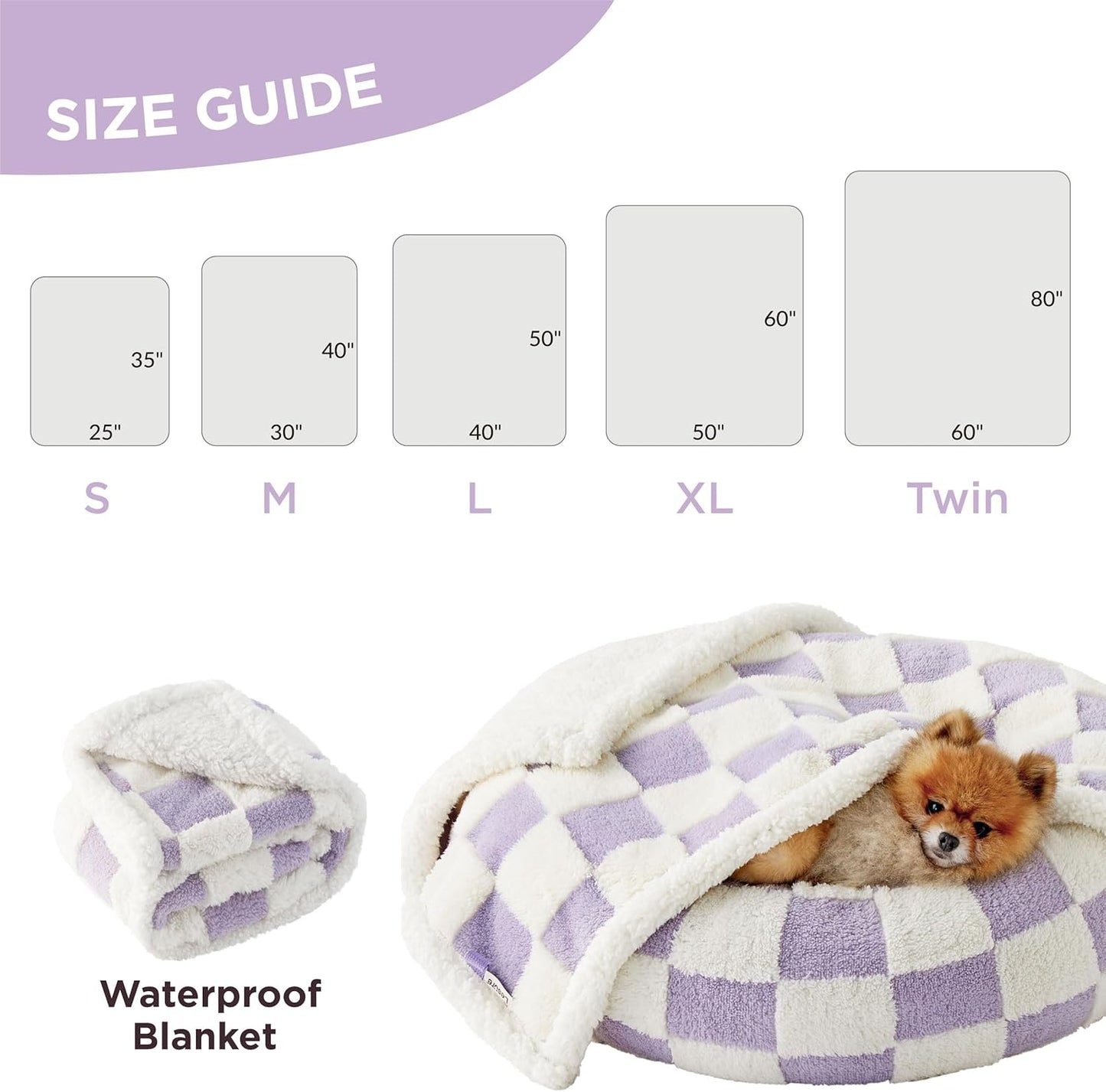 LE SURE Waterproof Dog Blanket for Large Dogs - Washable Double Sided Dog Blankets with Warm Jacquard Shag and Soft Sherpa Fleece, Pet Cat Blanket for Couch Protection, 3D Textured Cloud, Green