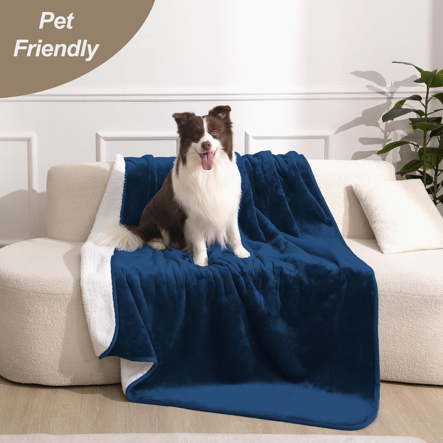 gogobunny Waterproof Blanket for Bed Couch Sofa, Liquid Pee and Fur Proof Pet Blanket for Dog Puppy Cat, Reversible Sherpa Fleece Throw Blanket Furniture Cover Protector (Grey, 50x60 inches)