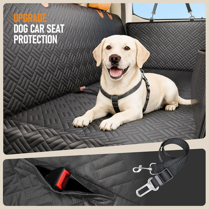 PROZAR Dog Car Seat Cover for Back Seat, Hard Bottom Back Seat Extender for Dog, Back Seat Pet Cover for Dogs - Supports 400lbs, Waterproof Heavy Duty Scratch Dog Hammock for Car SUV and Small Truck