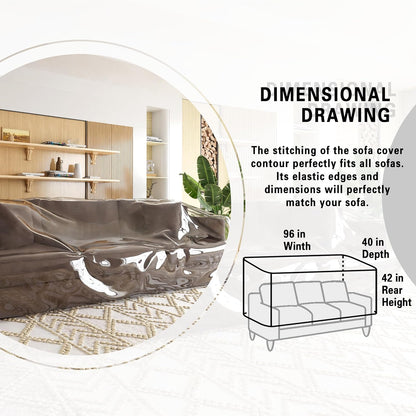 Imperius Clear Thick Heavy Duty Water Resistant Sofa/Couch Cover,Waterproof Plastic Shield Covers for Couch，Vinyl Sofa Cover to Prevent Scratching by Dogs and Cats