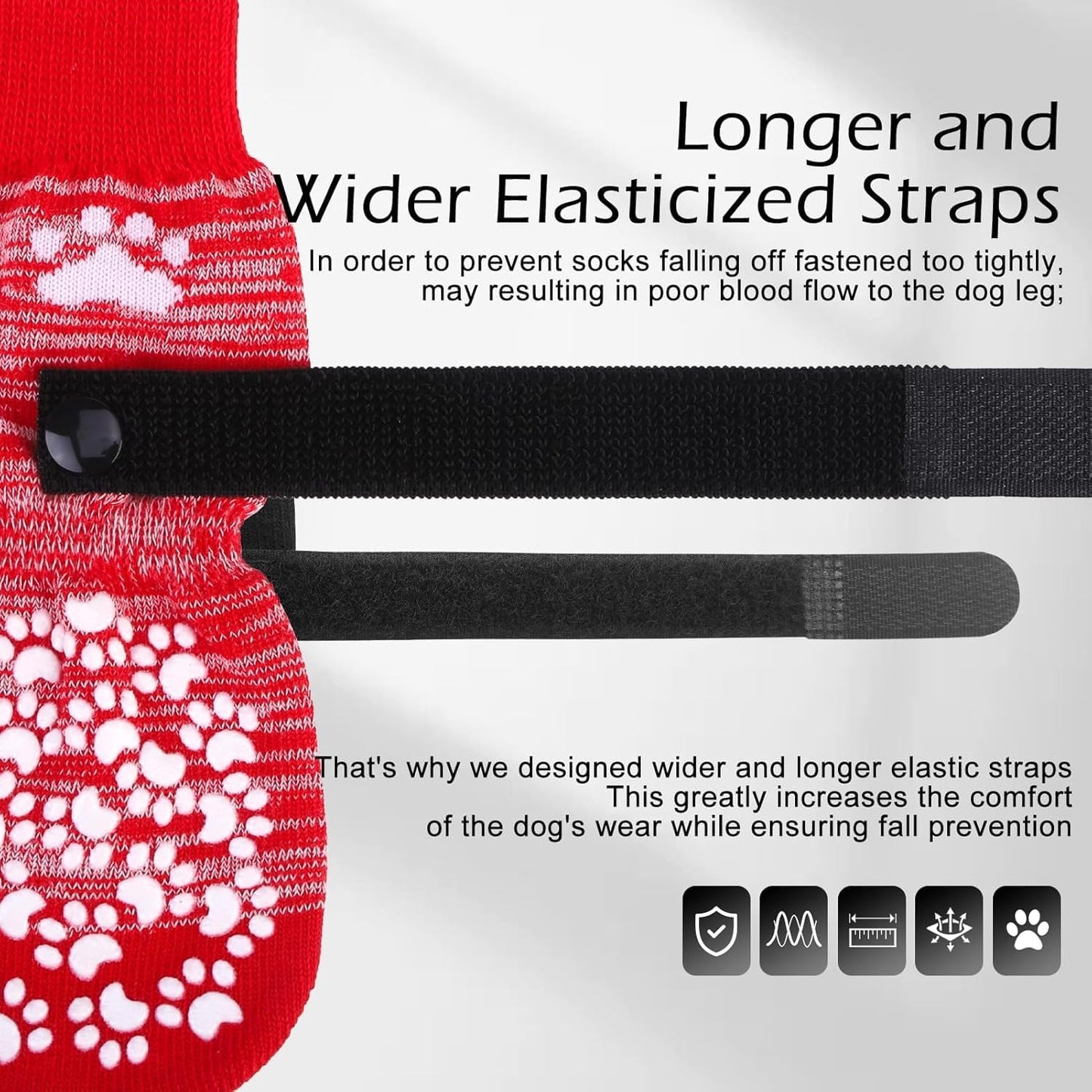EXPAWLORER Anti Slip Dog Socks to Prevent Licking Paws, Dog Shoes for Hot Pavement, Dog Booties for Small Medium Large Senior Dogs, Traction Control Boots & Paw Protectors for Hardwood Floors