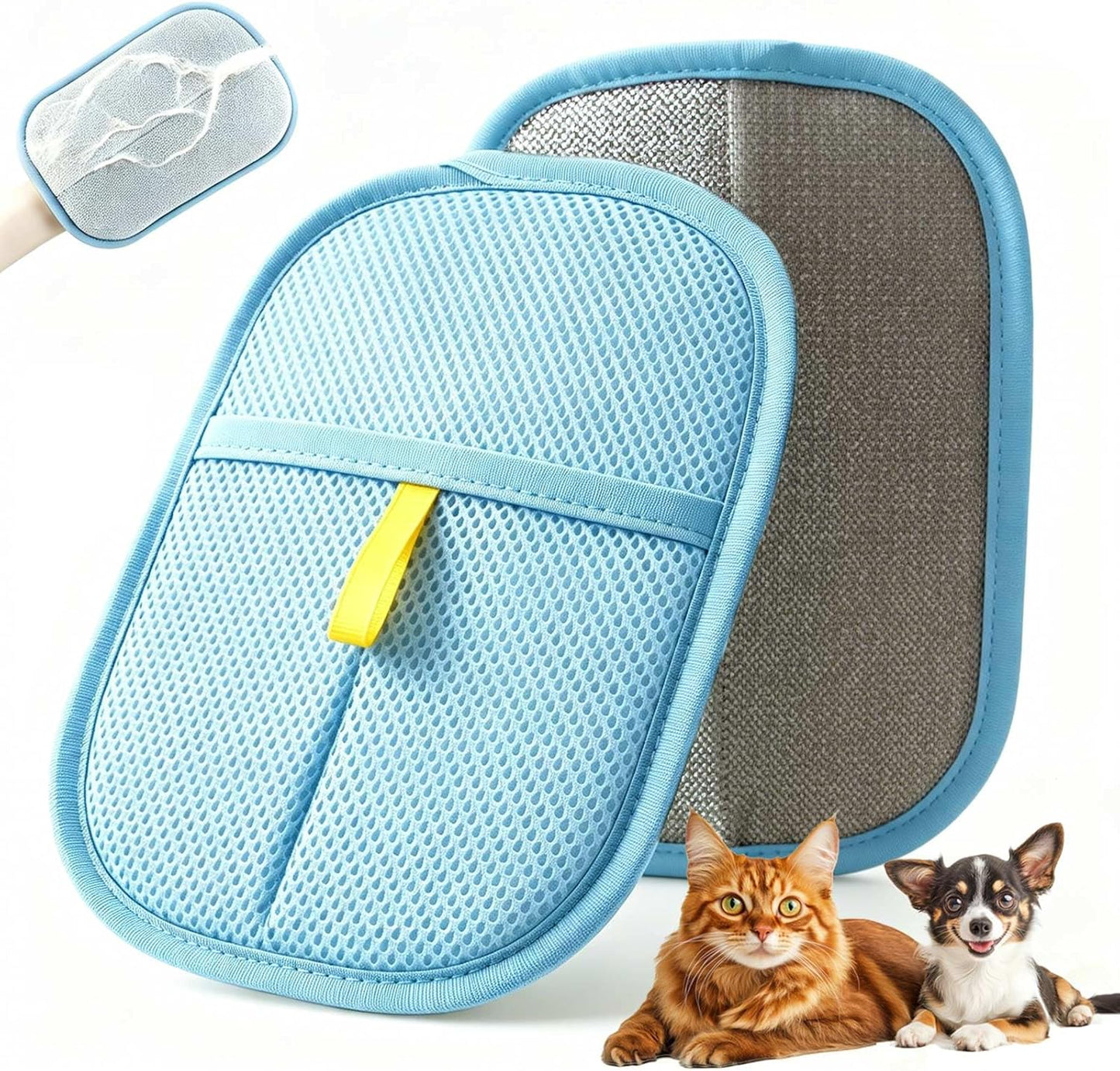 Thickened Pet Hair Removal Glove - Electrostatic Cat Dog Hair Remover Glove, Reusable Magic Brush Pet Hair Remover Tool for Couch, Carpet, and Car Seat (Black,1 Pack)