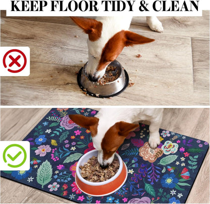 Dog Food Mats for Floors, Absorbent Dog Bowl Mat for Food and Water Dispenser, Quick Dry Cat Food Mat Pet Supplies