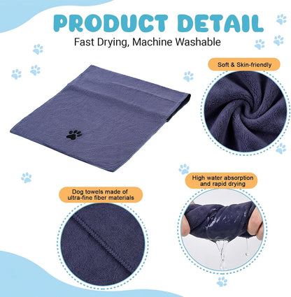 3PCS Dog Bath Supplies,Dog Bath Brush | Dog Washing Gloves | Dog Towel 40'' X 23.6'',Super Absorbent and Soft Pet Grooming Towel, Perfect Shower & Grooming Supplies for Dogs (A-3 Kits)
