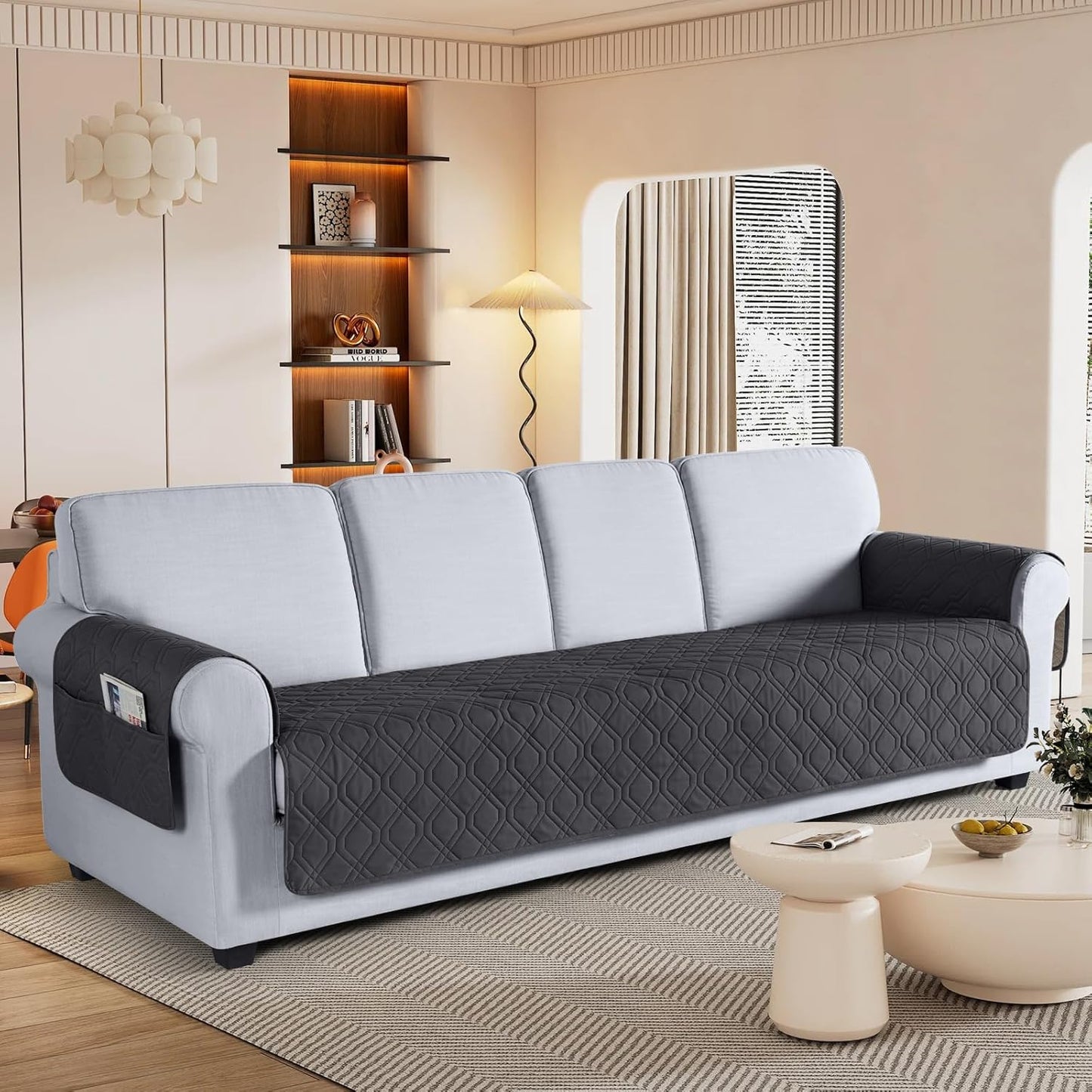 VANSOFY Couch Cover, Waterproof Sofa Covers Washable Slipcover Furniture Protector Couch Seat Covers Non-Slip Couch Cover for Dogs, Pets(Sofa, Dark Gray)
