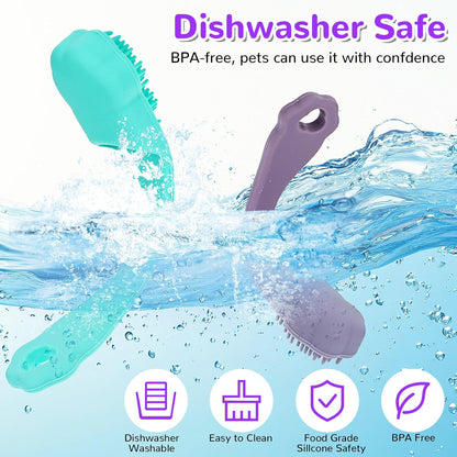 Qianyu 4 Pack Silicone Dog & Cat Finger Toothbrush Kit - Food Grade, Safe, Non-Toxic, Easy Teeth Cleaning, Prevents Bad Breath & Oral Inflammation